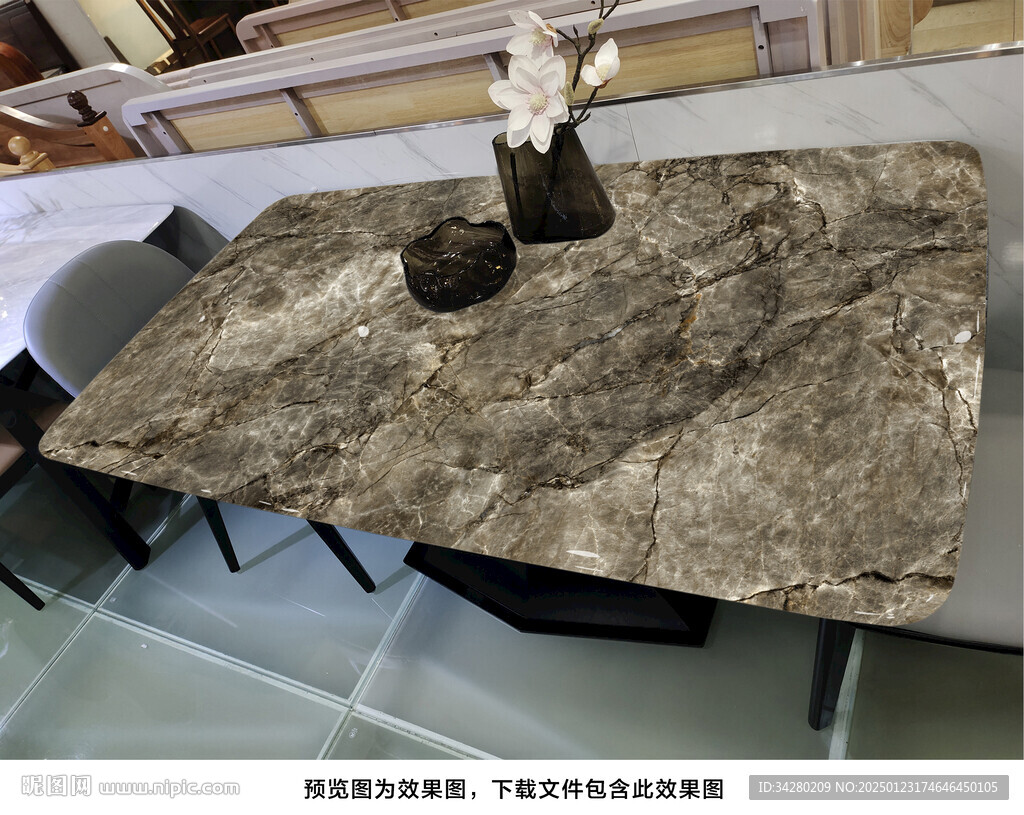 岩板餐桌奢石超晶石大理石源文件
