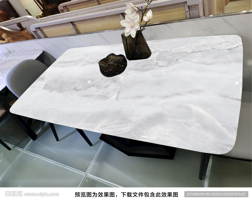 岩板餐桌奢石超晶石大理石源文件