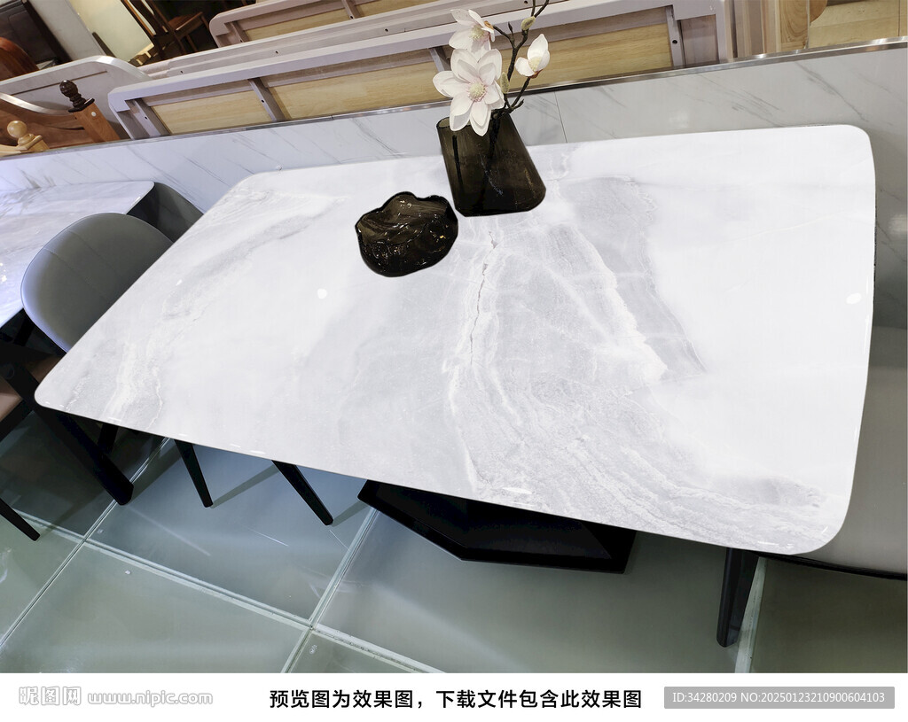 岩板餐桌奢石超晶石大理石源文件