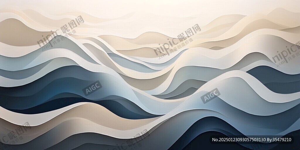 高端山水线包装插画