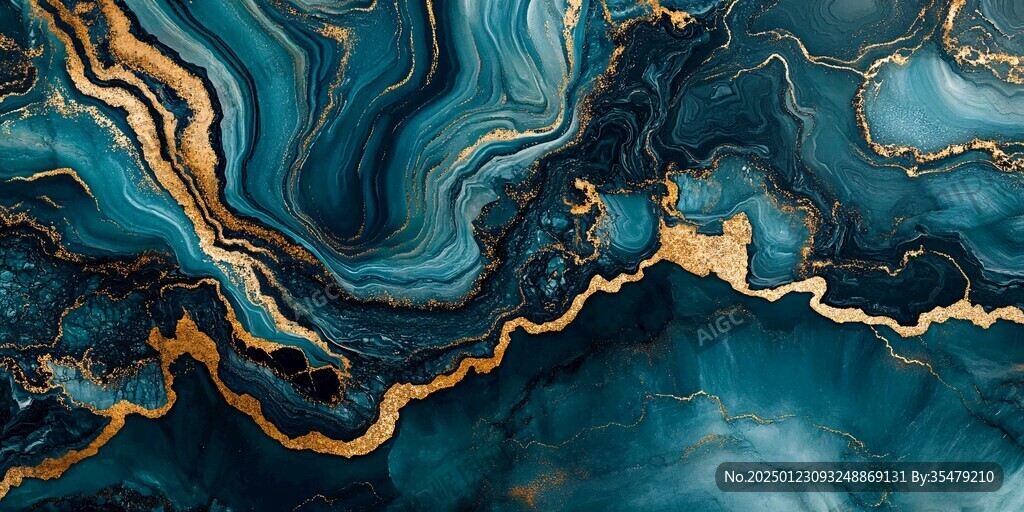 蓝色流体创意抽象画