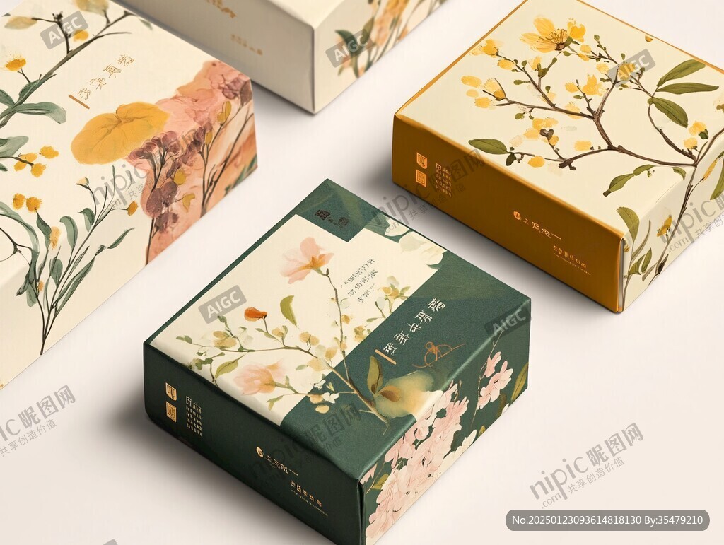 桂花糕包装设计插画