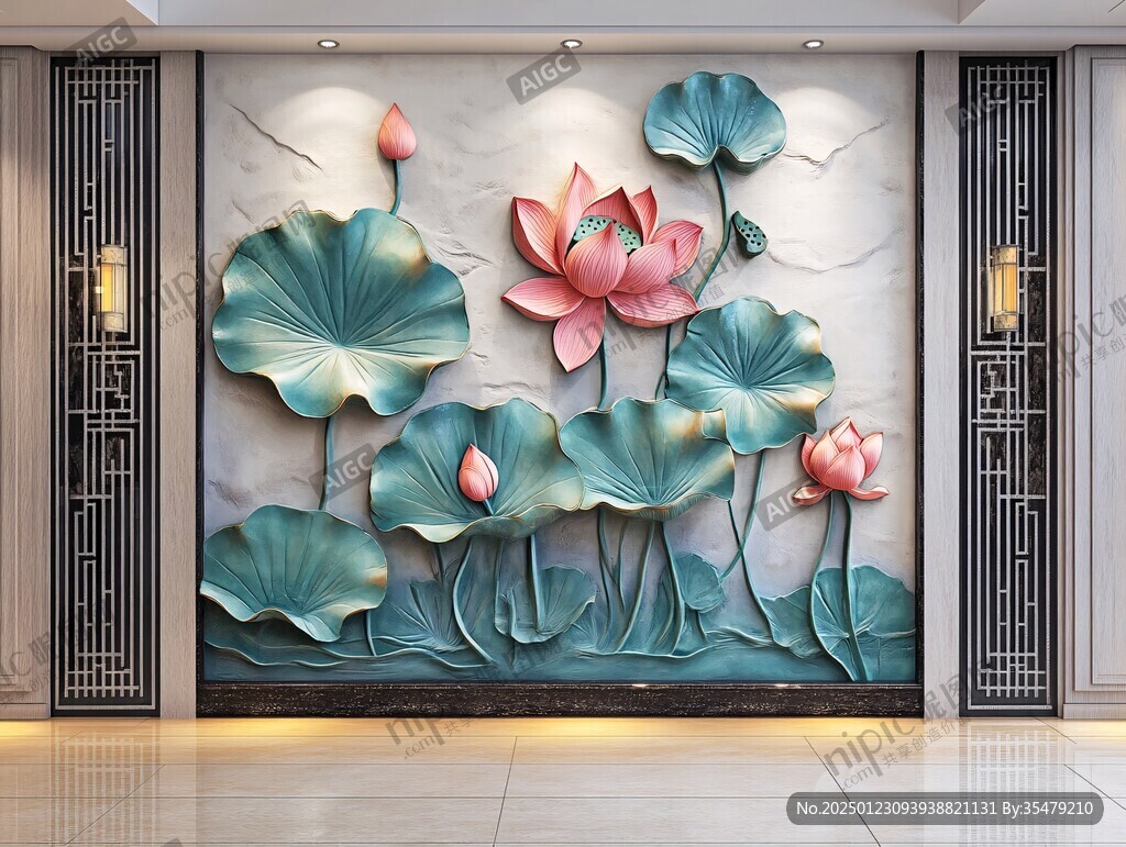 3d荷花背景