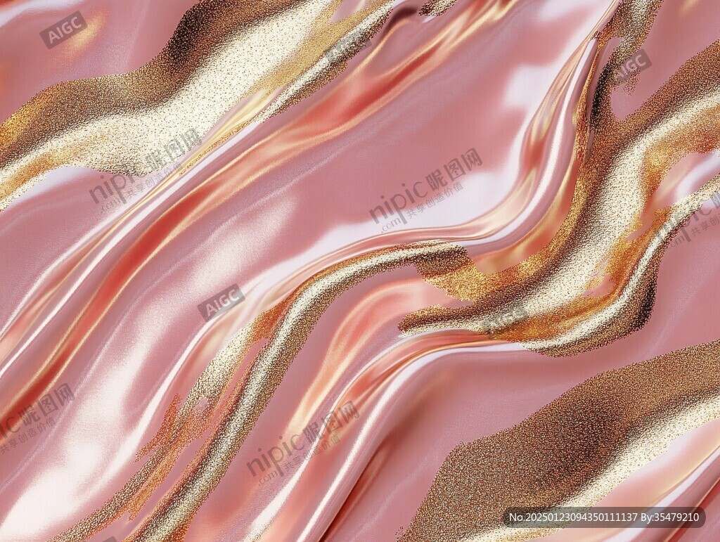 金色抽象流体纹理背景