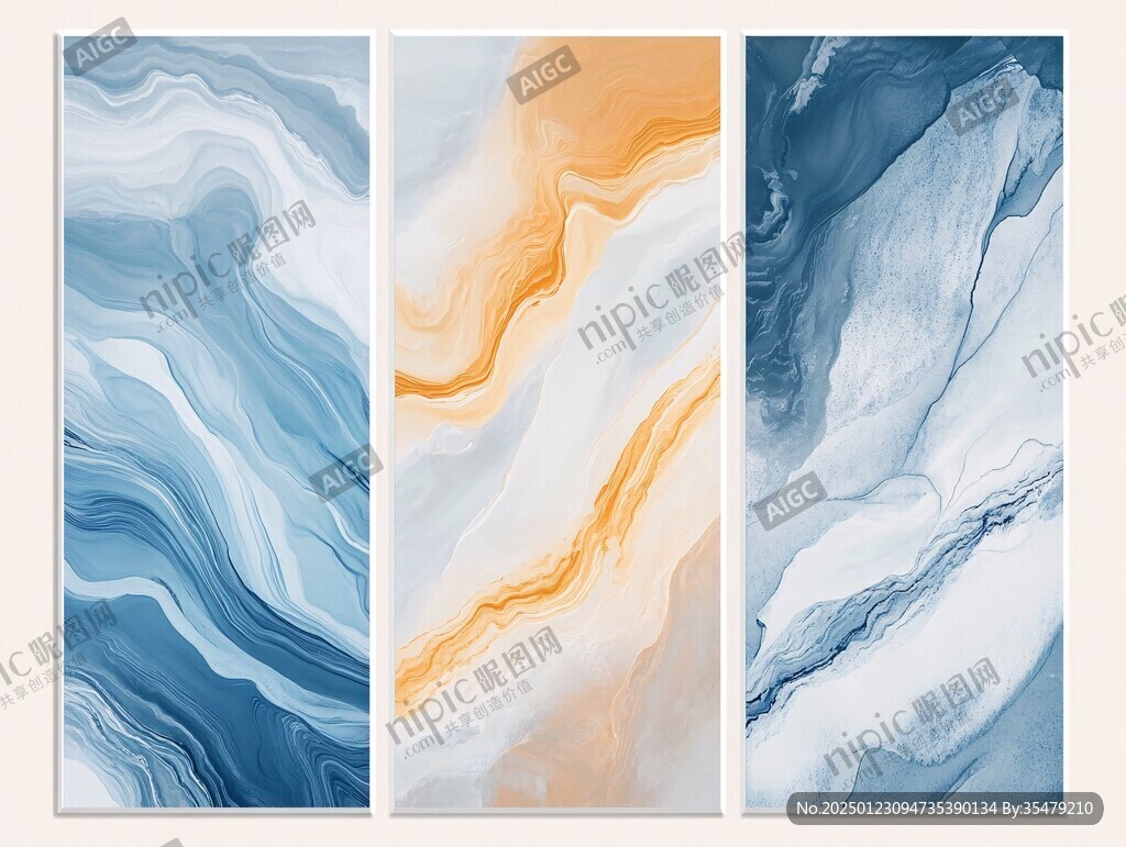 渐变抽象流体装饰画