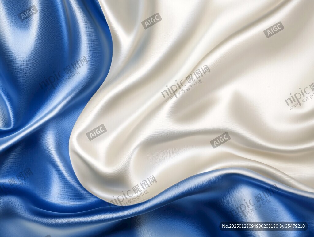 蓝色动感丝绸背景