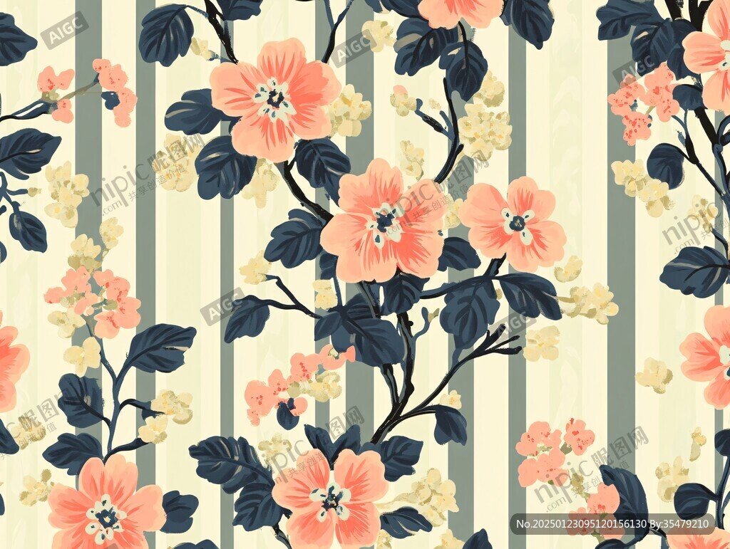 卡通印花花卉壁纸