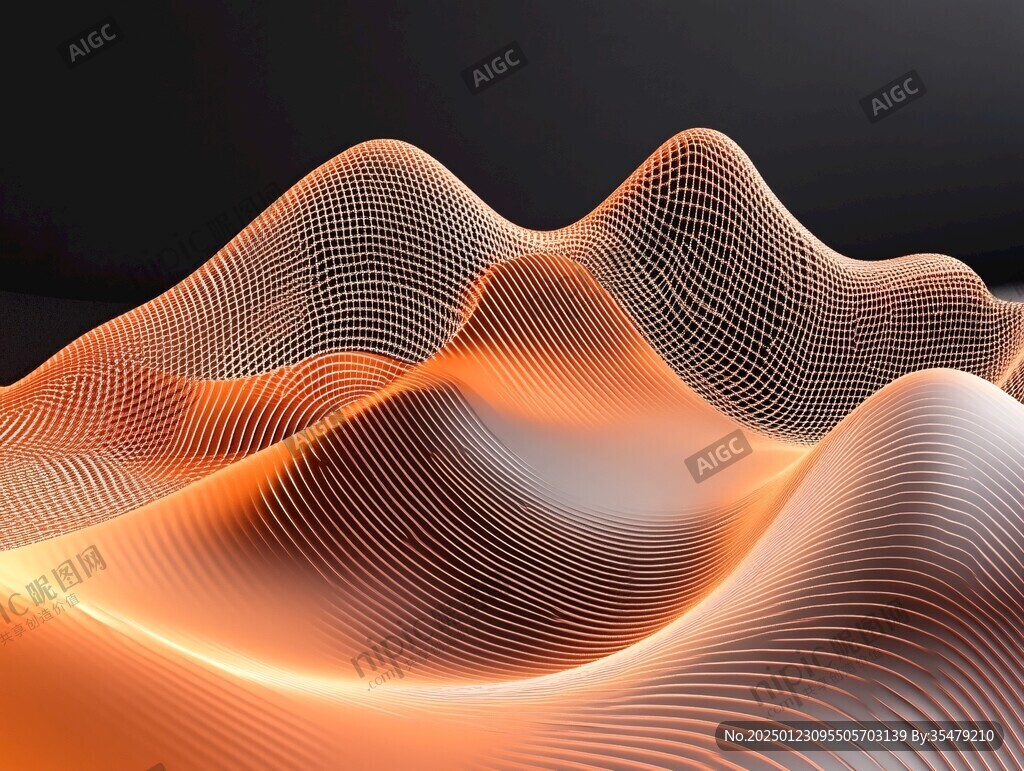 3d波浪线弧线弧形山