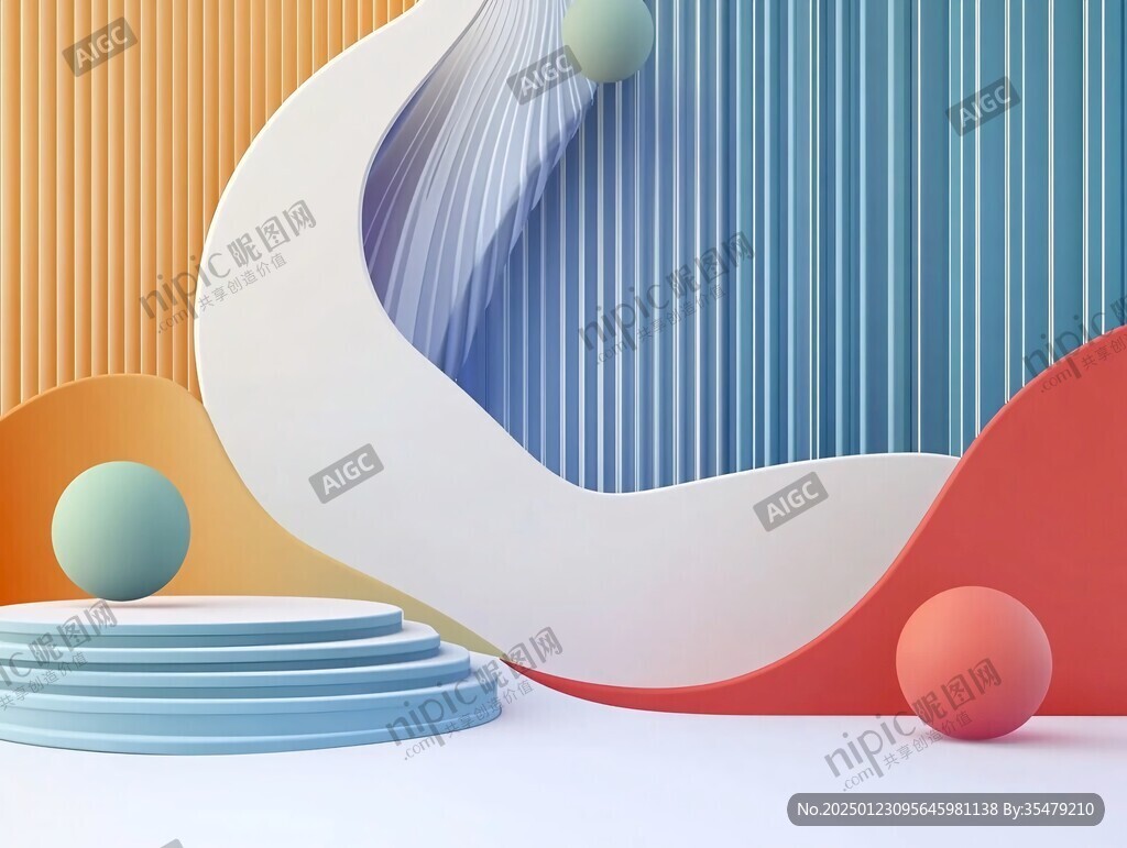 简洁大气拼色曲线纹理