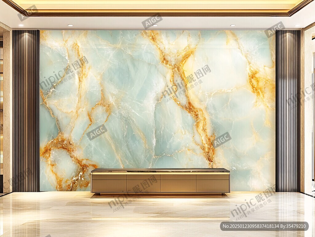 金色大理石瓷砖背景墙