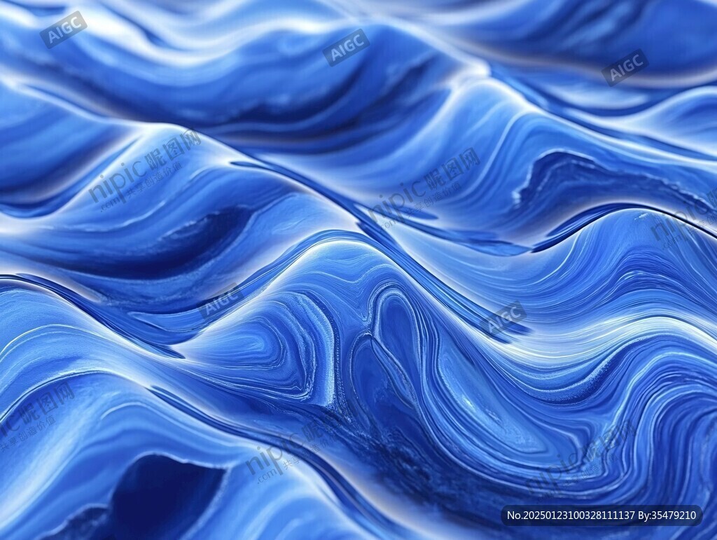 蓝色流体创意抽象画