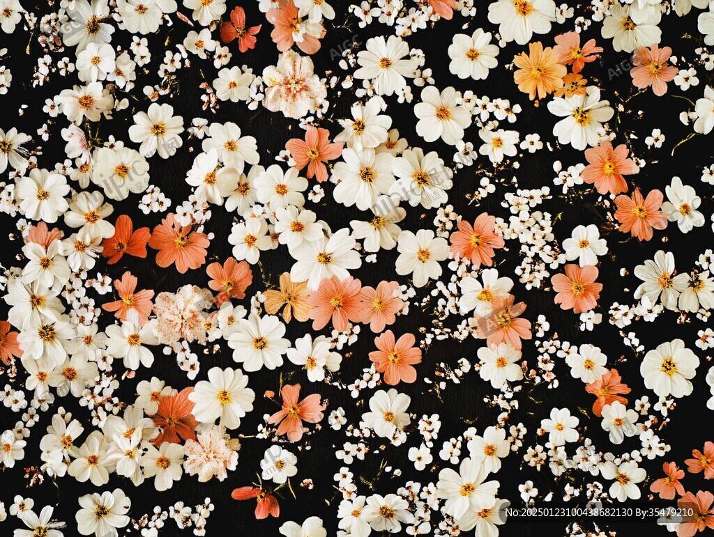 黑底碎花