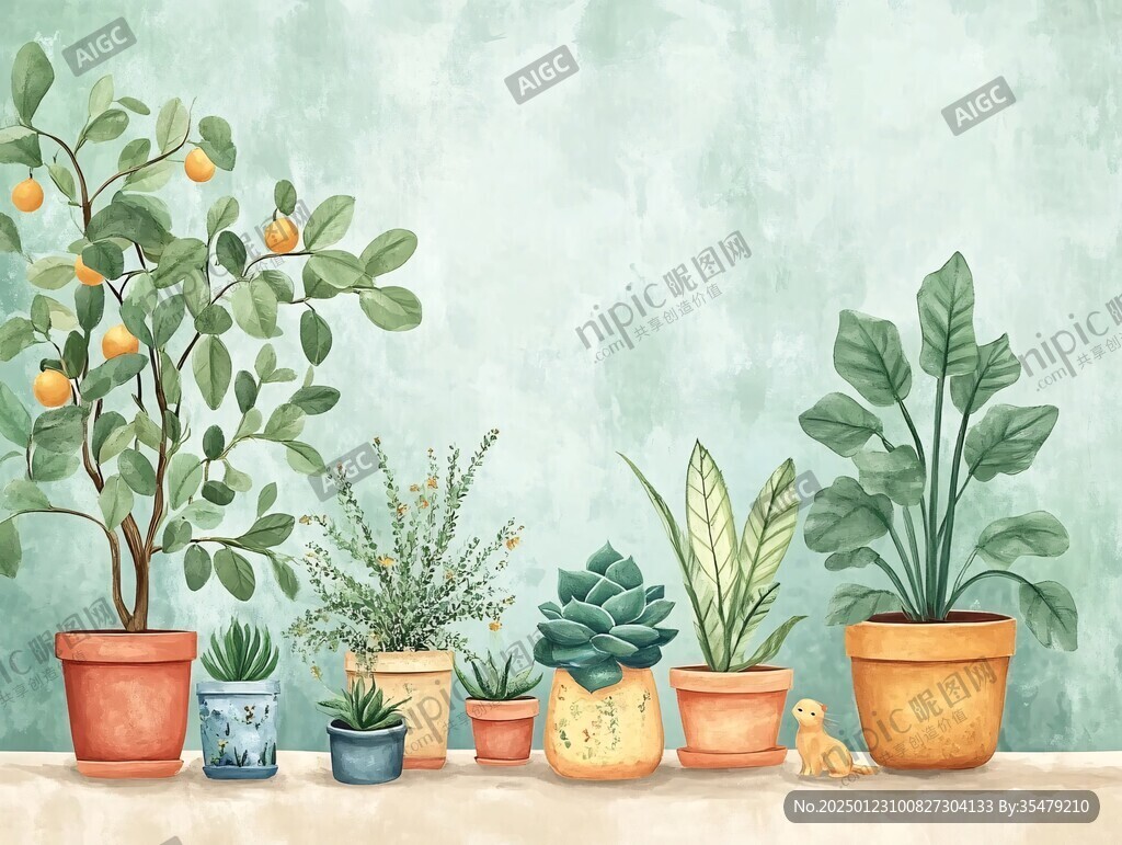 室内植物插画