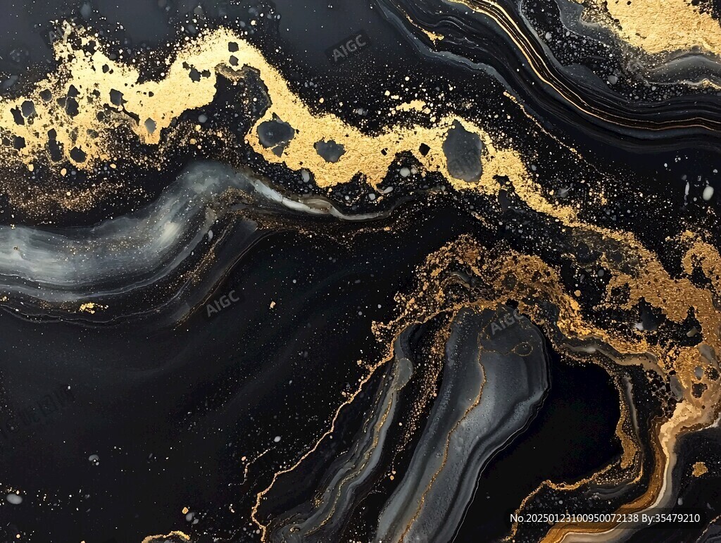 流体大理石金色素材