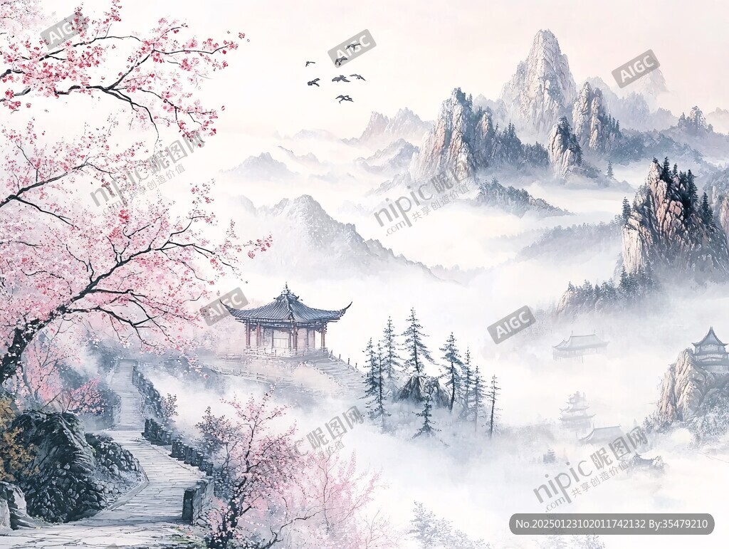 山水画合成图