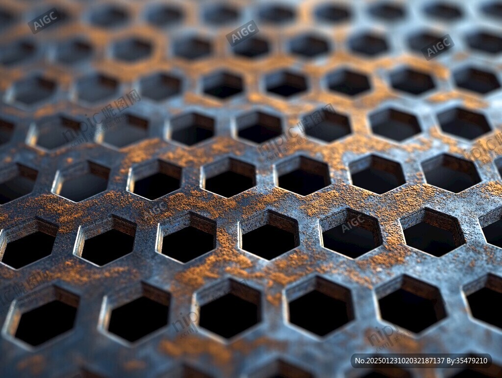 棕色背景六角网