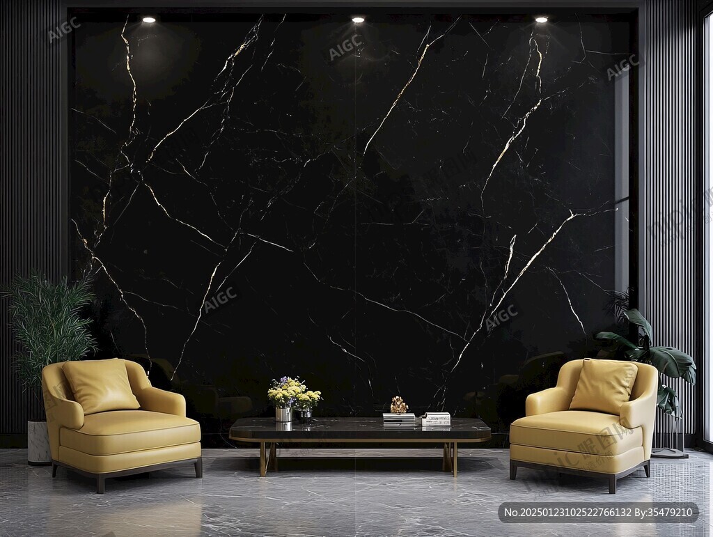 黑金高档大理石背景墙