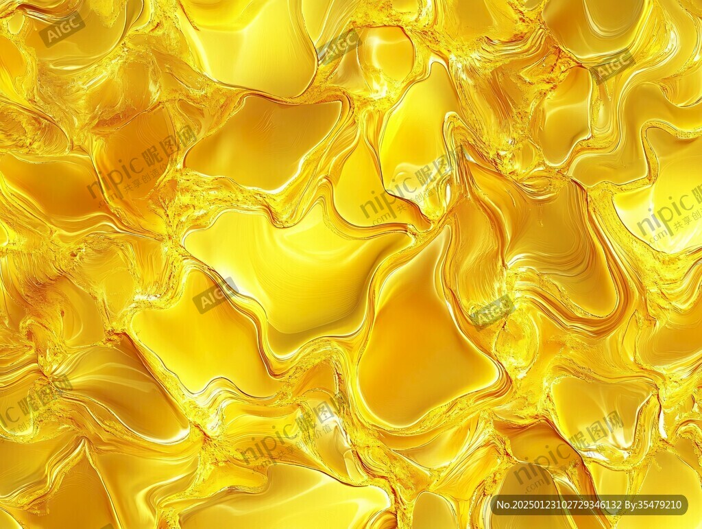 金色抽象流体纹理背景