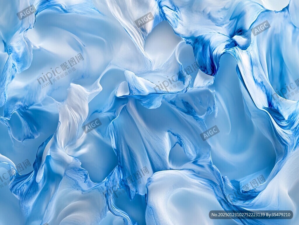 蓝色动感丝绸背景