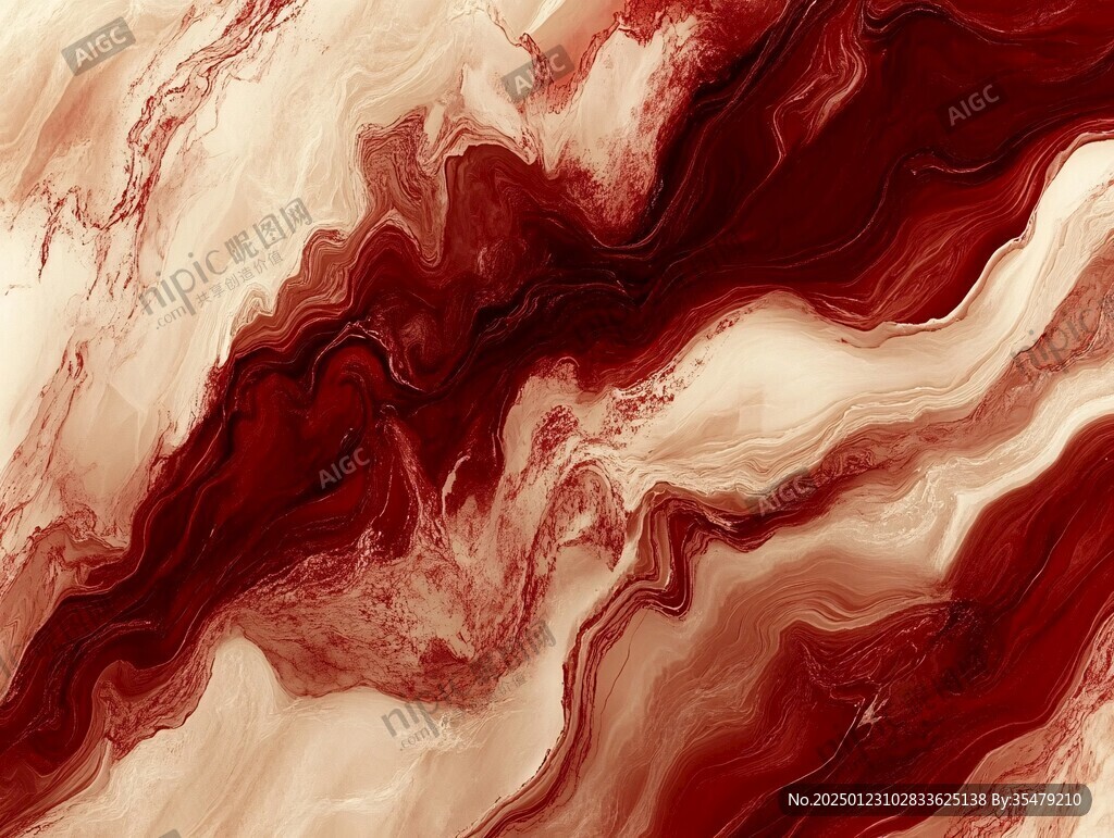 红色流体创意大理石纹