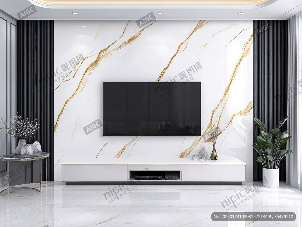 极简金箔石根线条对拼