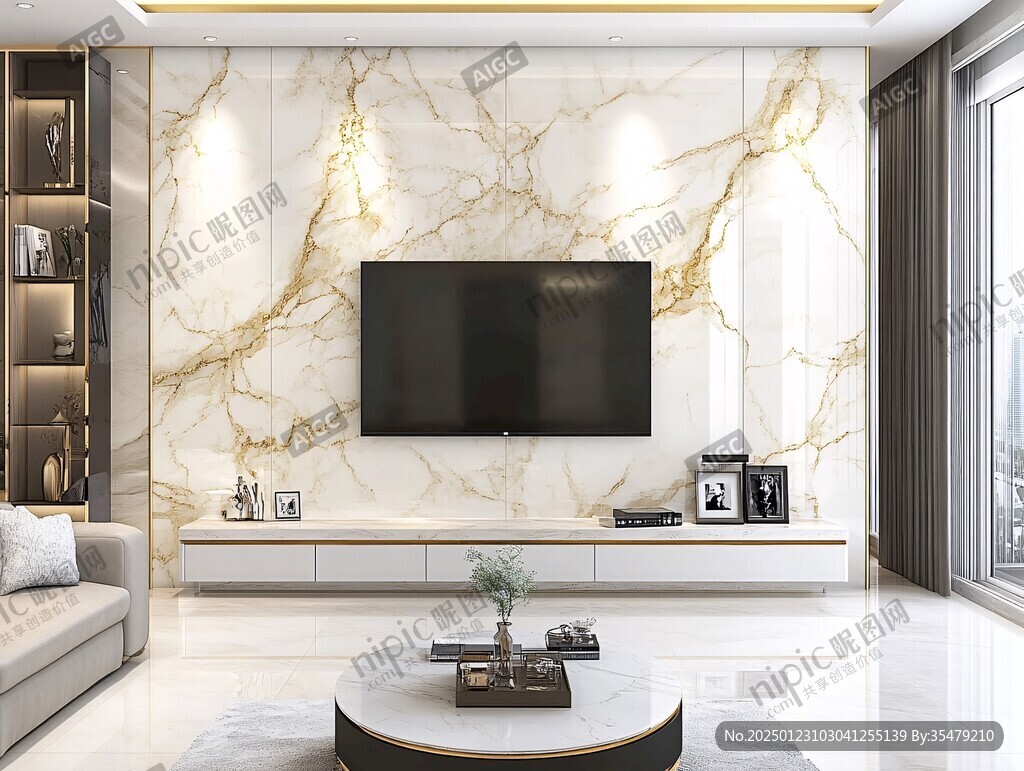 轻奢大理石背景墙