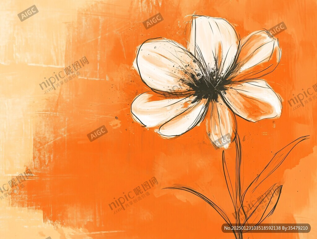 简约现代花卉油画