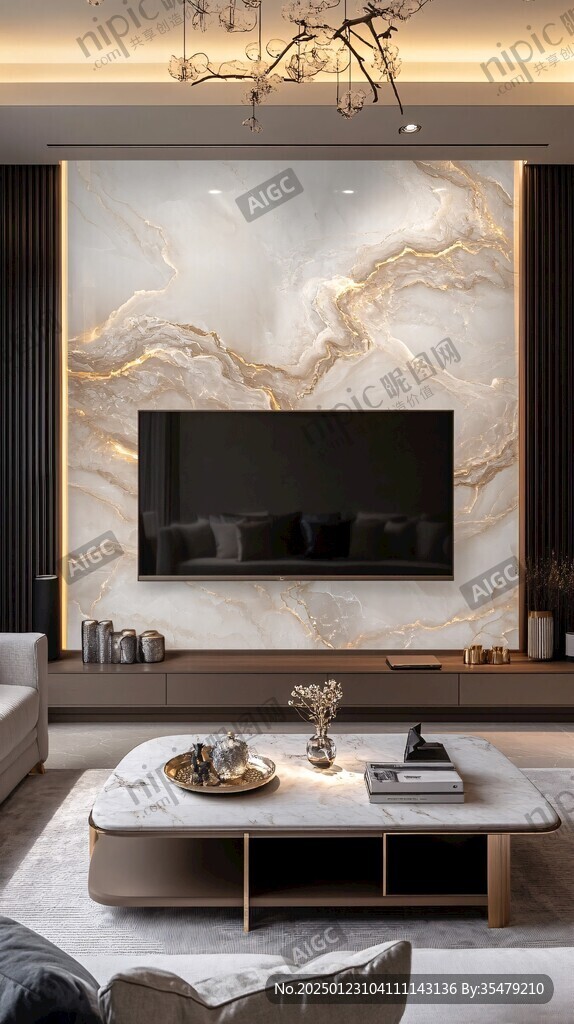 轻奢大理石背景墙