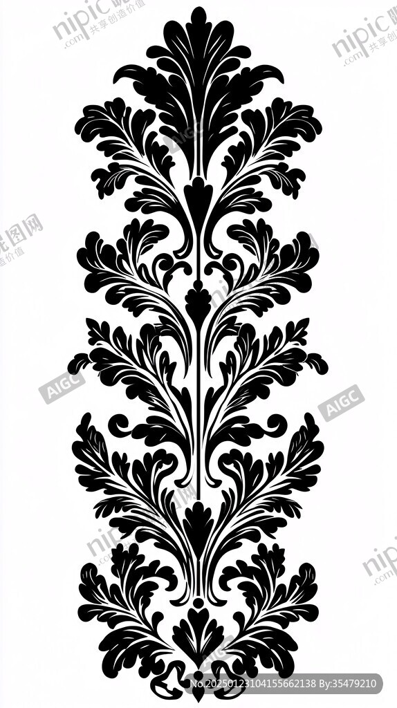 黑色欧式古典花纹