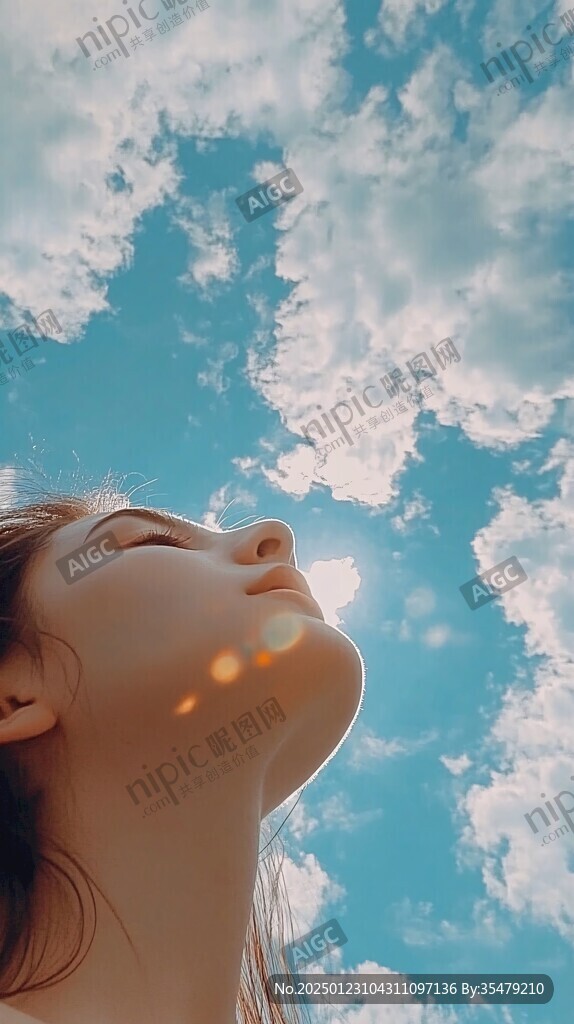 仰天人面