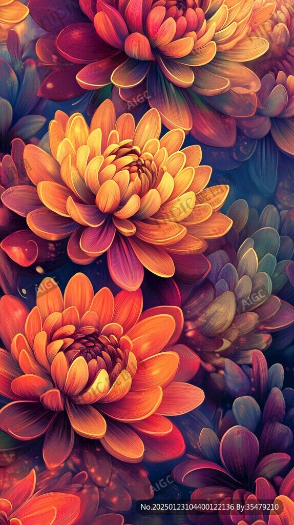 彩色绚丽梦幻唯美花朵