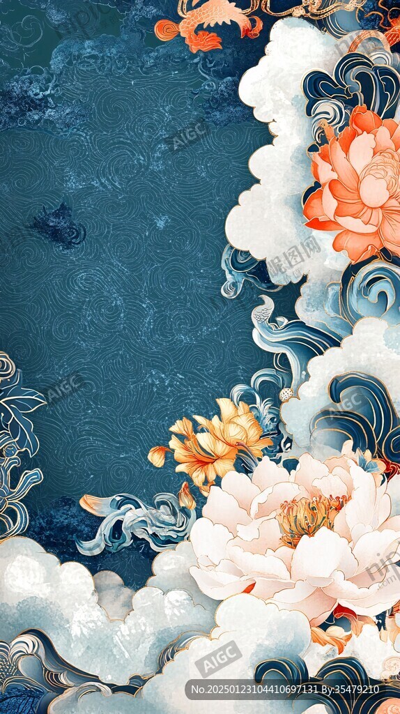 彩云海水纹
