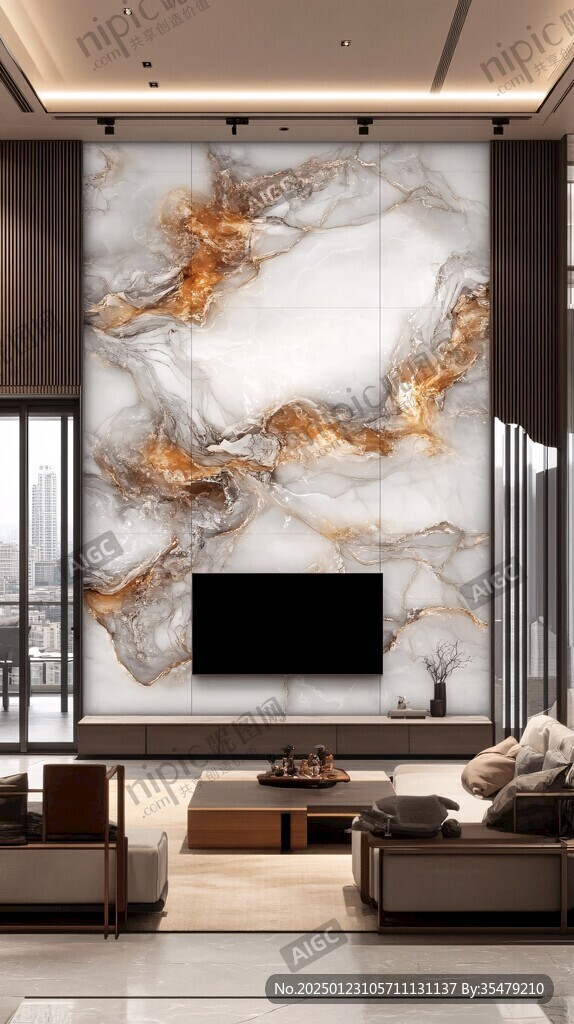 轻奢大理石背景墙