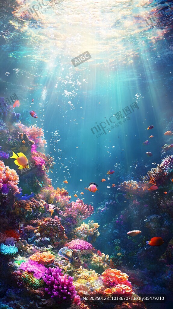 阳光透海底