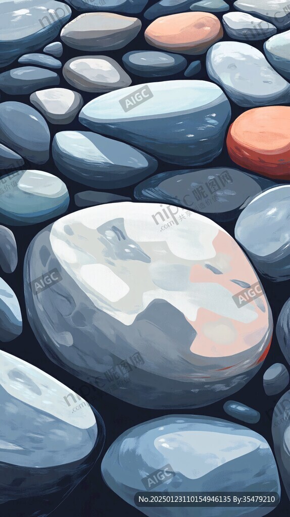 简约小石头图案