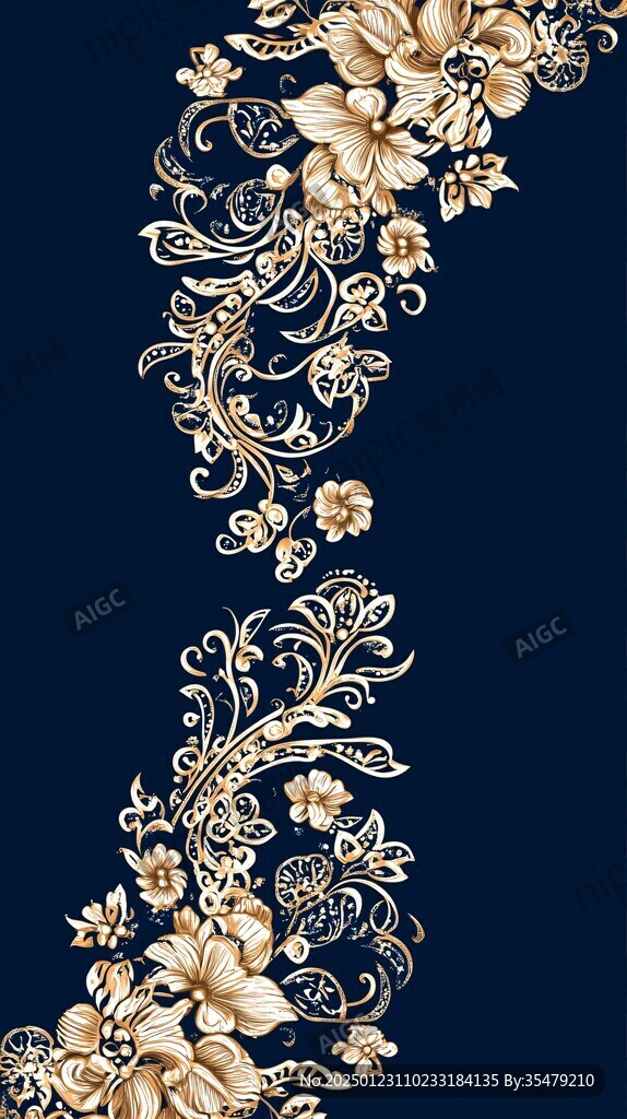 金色牡丹花纹