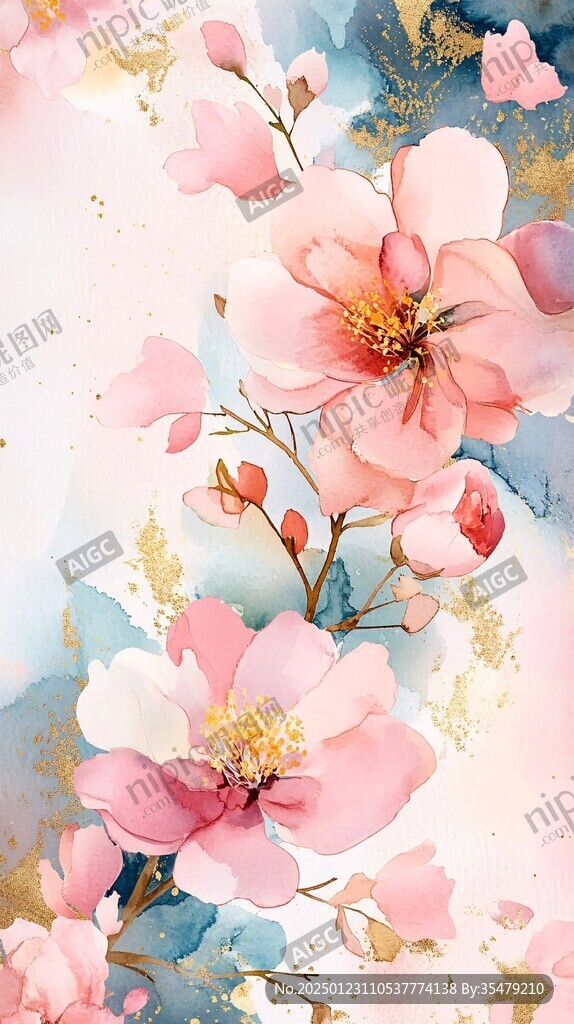 桃花包装插画