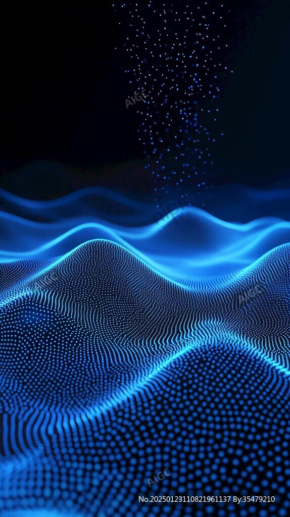 蓝色弯曲唯美科技