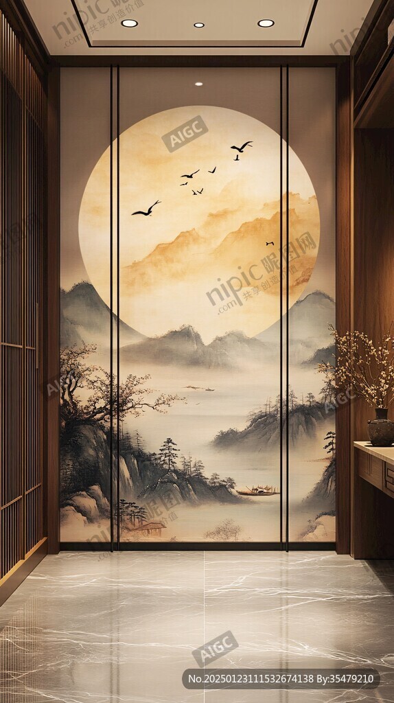 竖版高端壁画