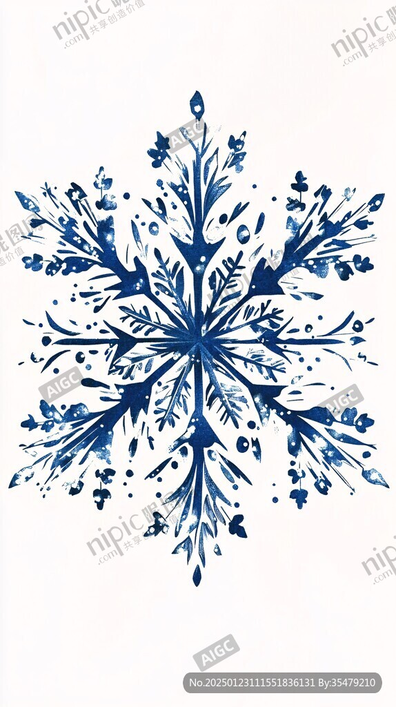 雪花形花纹印花