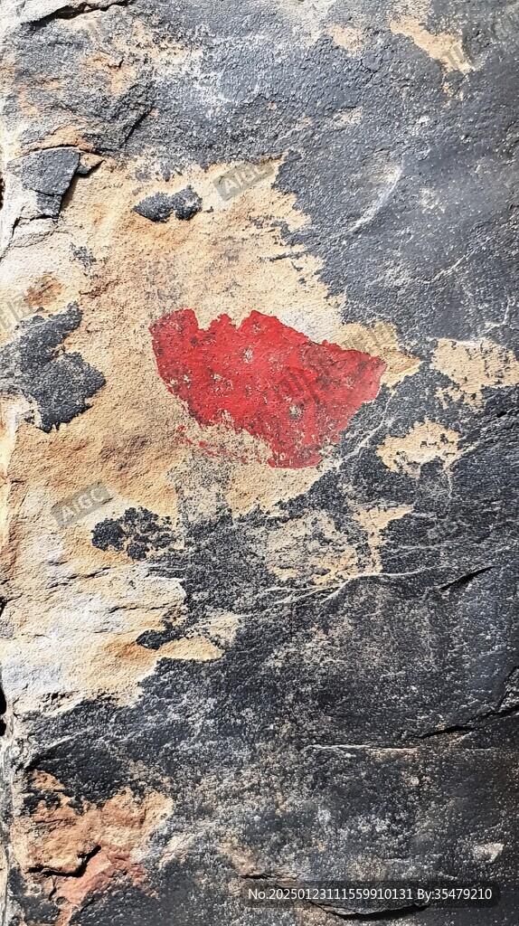 赭红色岩画