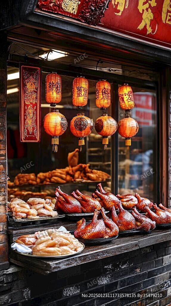 烤鸭店橱窗