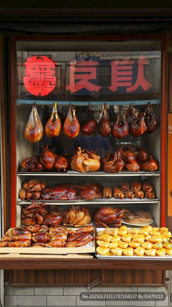 卤肉橱窗