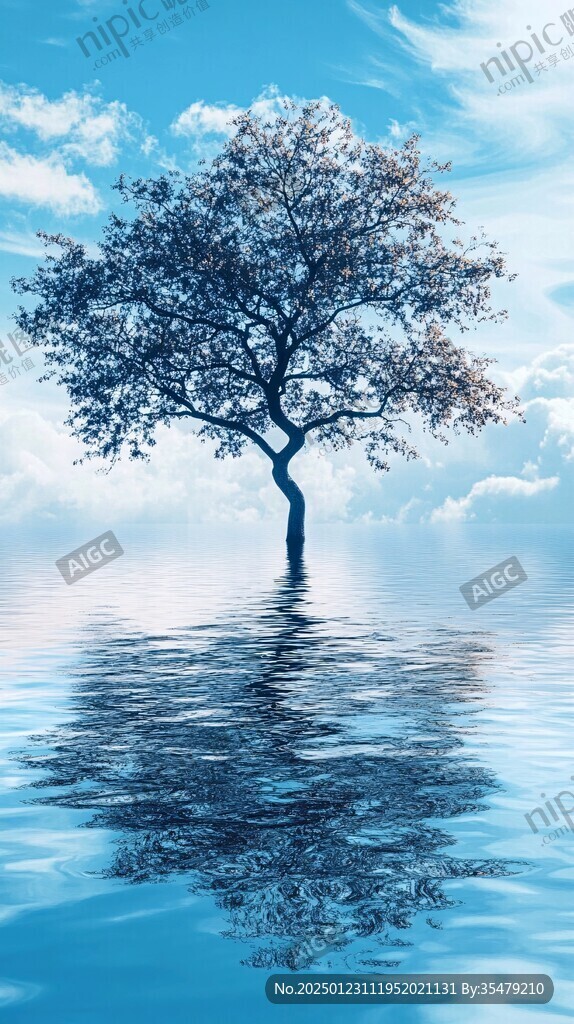 水中一棵树