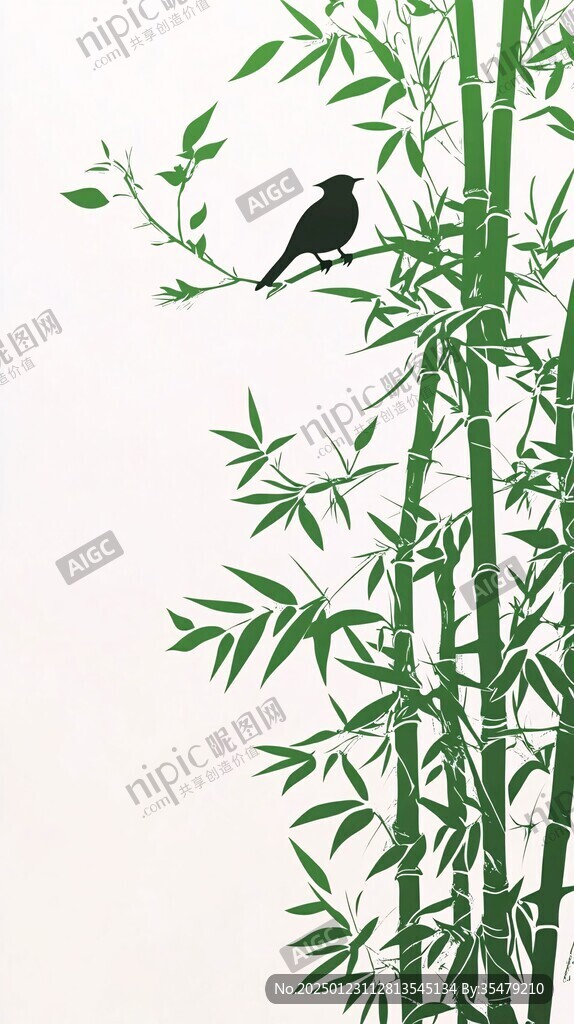 喜鹊登竹
