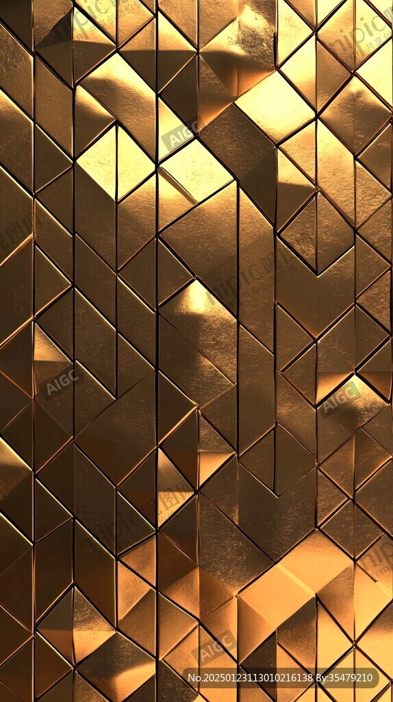 高清金色几何背景墙