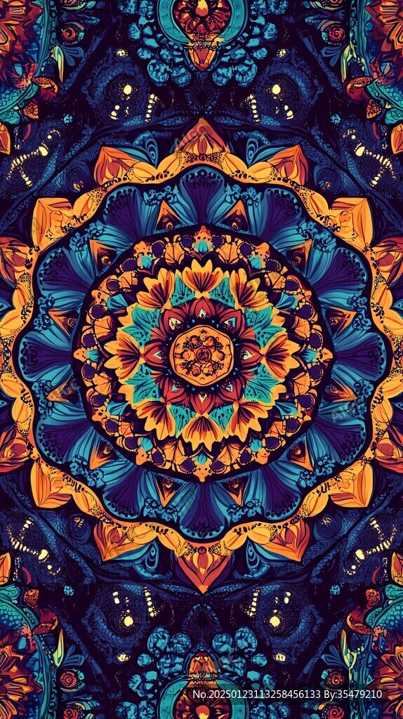 万花筒花纹抽象底纹