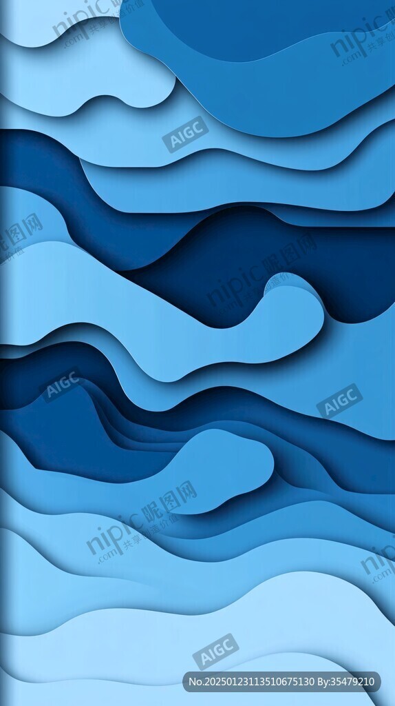 炫彩波浪蓝色渐变纹理