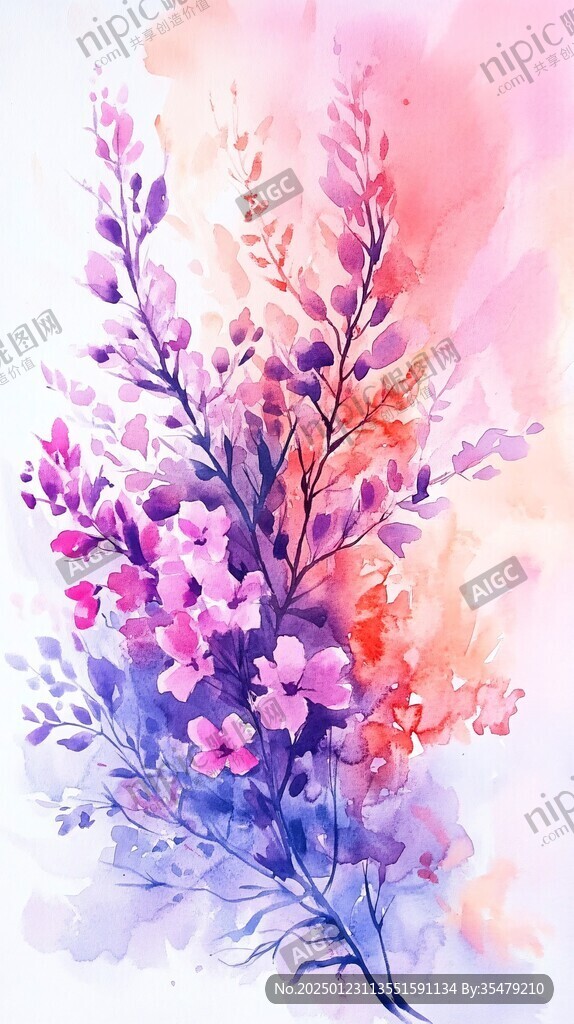 唯美花卉水彩花卉