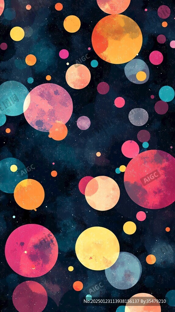 创意彩色缤纷宇宙插画